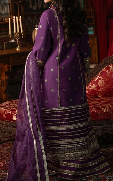 Bonanza Purple Silk Suit | Pakistani Embroidered Chiffon Dresses USA- Image 2