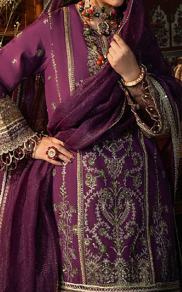 Bonanza Purple Silk Suit | Pakistani Embroidered Chiffon Dresses USA- Image 3