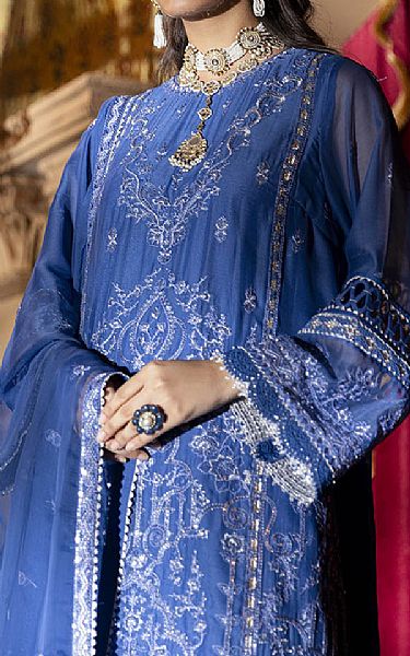 Bonanza Blue Chiffon Suit | Pakistani Embroidered Chiffon Dresses USA- Image 3