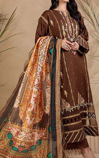 Bonanza Brown Khaddar Suit | Pakistani Winter Dresses- Image 1