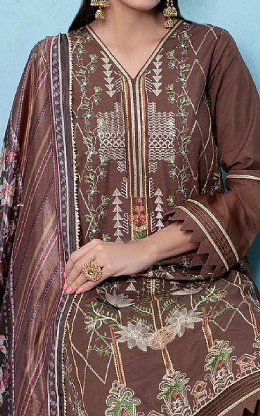 Bonanza Cocoa Brown Khaddar Suit | Pakistani Winter Dresses- Image 2