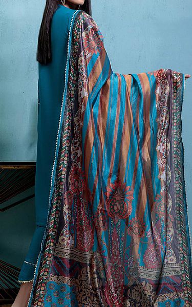 Bonanza Dark Turquoise Khaddar Suit | Pakistani Winter Dresses- Image 2