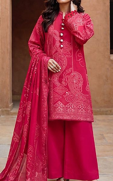 Bonanza Cerise Pink Jacquard Suit | Pakistani Lawn Dress in USA- Image 1
