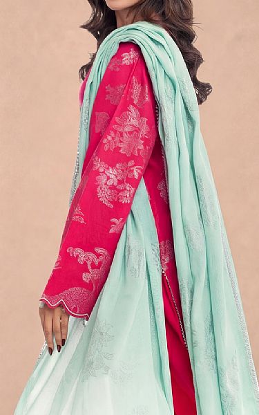 Bonanza Cerise Pink Jacquard Suit | Pakistani Lawn Dress in USA- Image 2