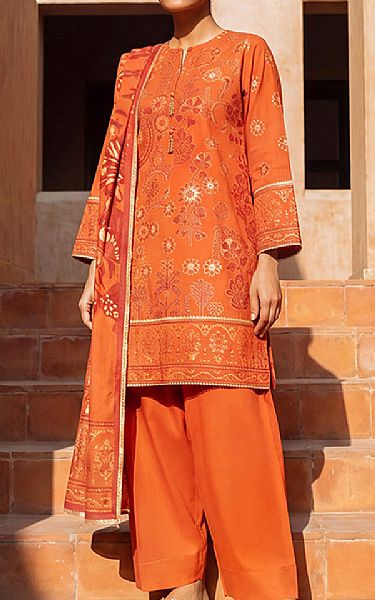 Bonanza Dusty Orange Jacquard Suit | Pakistani Lawn Dress in USA- Image 1