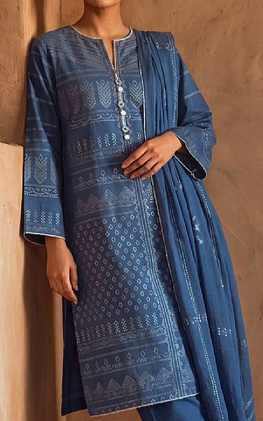 Bonanza Denim Blue Jacquard Suit | Pakistani Lawn Dress in USA- Image 2