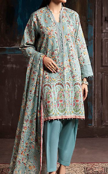 Bonanza Sky Blue Cambric Suit | Pakistani Winter Dresses in USA- Image 1