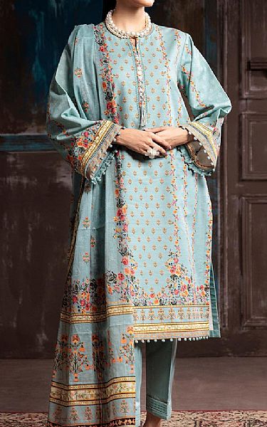 Bonanza Sky Blue Cambric Suit | Pakistani Winter Dresses in USA- Image 1