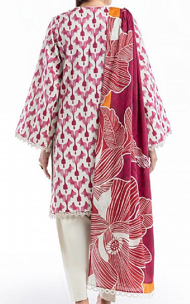 Bonanza Off White/Cadillac Pink Lawn Suit | Pakistani Lawn Dress in USA- Image 2