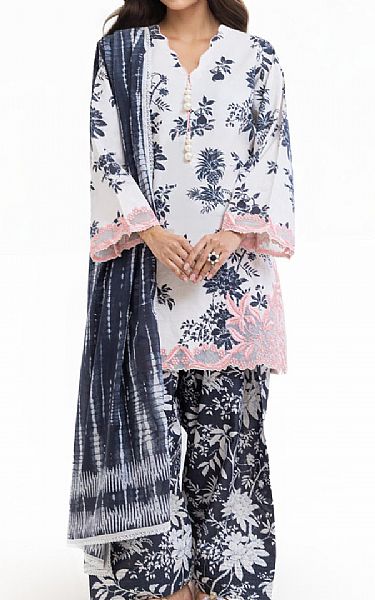 Bonanza Off White/Black Lawn Suit | Pakistani Lawn Dress in USA- Image 1