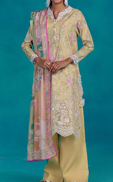 Bonanza Sand Gold Lawn Suit | Pakistani Lawn Dress in USA- Image 1