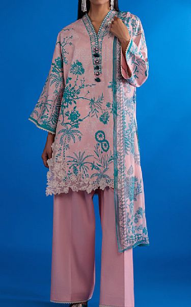 Bonanza Pink/Teal Lawn Suit | Pakistani Lawn Dress in USA- Image 1