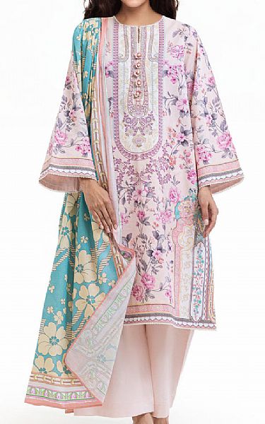 Bonanza Pale Pink Lawn Suit | Pakistani Lawn Dress in USA- Image 1