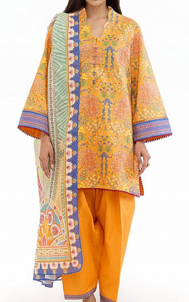 Bonanza Orange Lawn Suit | Pakistani Lawn Dress in USA- Image 1
