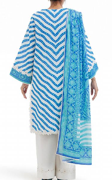 Bonanza Off White/Blue Lawn Suit | Pakistani Lawn Dress in USA- Image 2