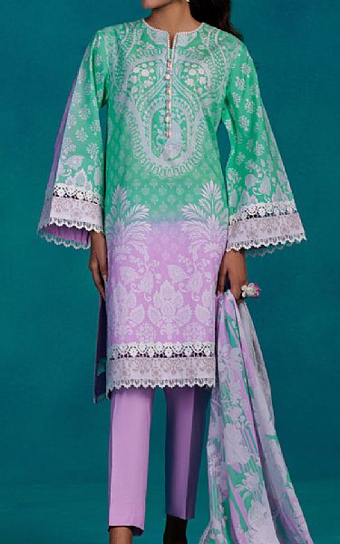 Bonanza Green/Lilac Lawn Suit | Pakistani Lawn Dress in USA- Image 1