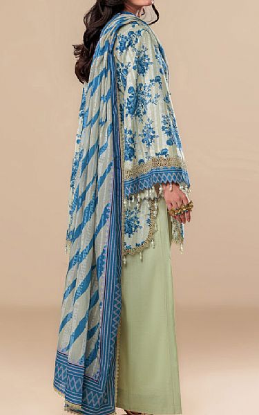 Bonanza Ivory/Blue Lawn Suit | Pakistani Lawn Dress in USA- Image 2