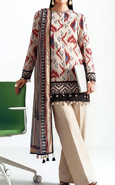 Bonanza Ivory Lawn Suit | Pakistani Lawn Dress in USA- Image 1