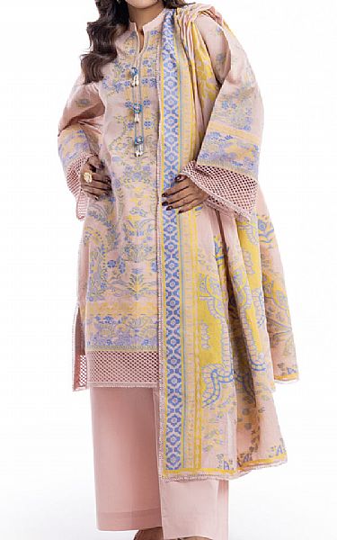 Bonanza Light Pink Jacquard Suit | Pakistani Lawn Dress in USA- Image 1
