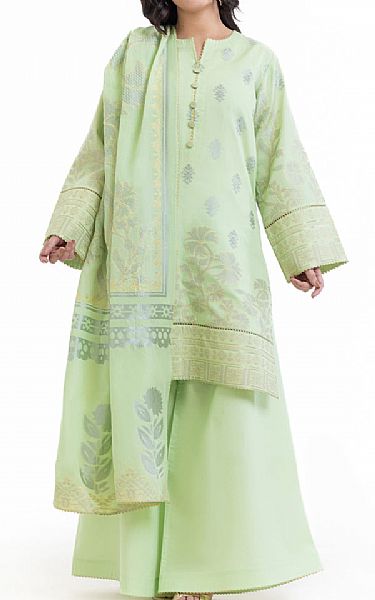Bonanza Pale Green Jacquard Suit | Pakistani Lawn Dress in USA- Image 1