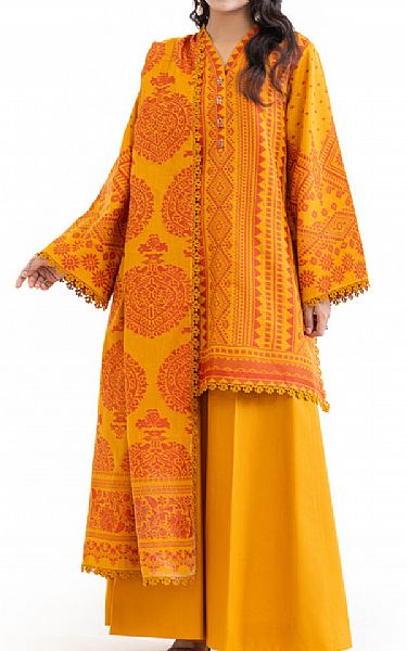 Bonanza Orange Jacquard Suit | Pakistani Lawn Dress in USA- Image 1