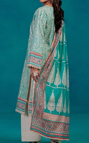Bonanza Off White/Sea Green Lawn Suit (2 pcs) | Pakistani Lawn Dress in USA- Image 2