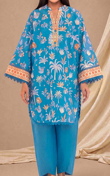 Bonanza Pacific Blue Lawn Suit (2 pcs) | Pakistani Lawn Dress in USA- Image 1