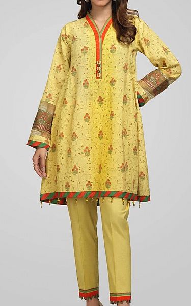 Bonanza Yellow Khaddar Suit (2 Pcs) | Pakistani Dresses in USA- Image 1