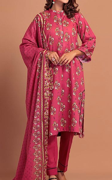 Bonanza Warm Pink Lawn Suit | Pakistani Lawn Suits- Image 1
