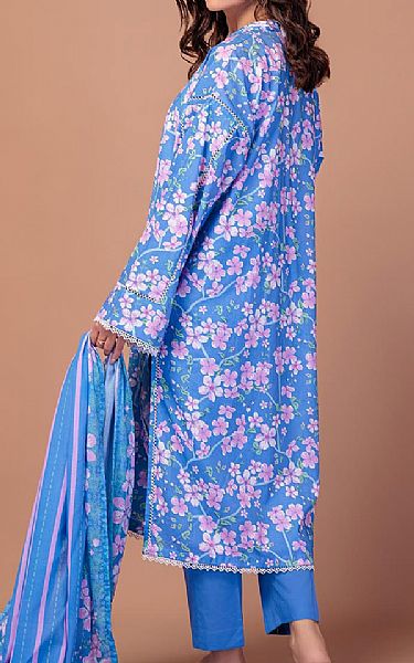 Bonanza Cornflower Blue Lawn Suit | Pakistani Lawn Suits- Image 2
