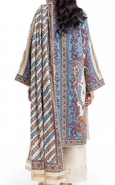 Bonanza Blue/Ivory Lawn Suit | Pakistani Lawn Dress in USA- Image 2
