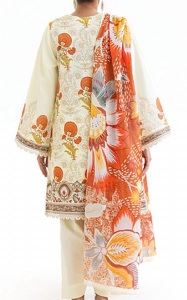 Bonanza Pale Yellow Lawn Suit | Pakistani Lawn Dress in USA- Image 2