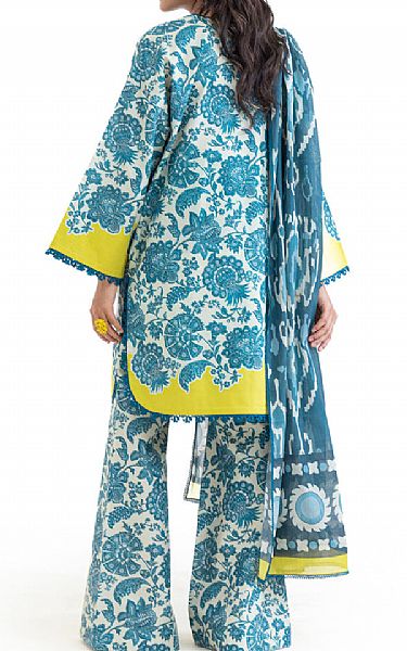 Bonanza Turquoise/Off White Lawn Suit | Pakistani Lawn Dress in USA- Image 2