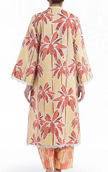 Bonanza Cream/Coral Lawn Suit (2 pcs) | Pakistani Lawn Dress in USA- Image 2