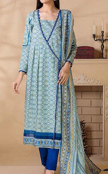 Bonanza Sky Blue Khaddar Suit | Pakistani Dresses in USA- Image 1