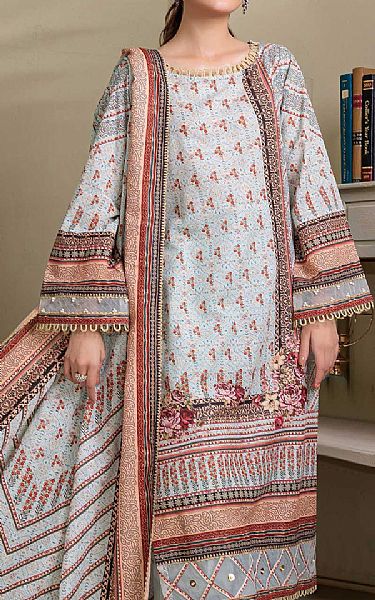 Bonanza Sky Blue Khaddar Suit | Pakistani Dresses in USA- Image 2