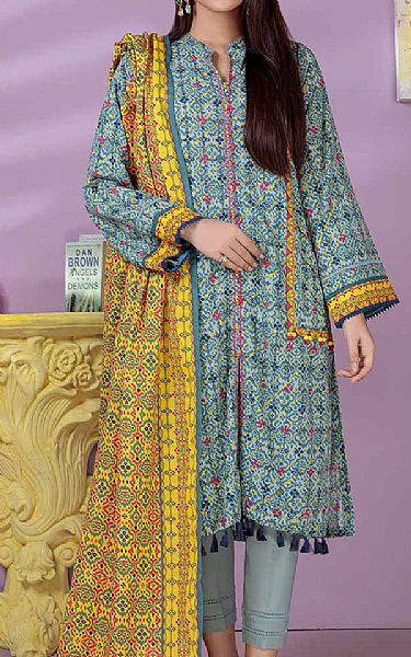 Bonanza Sea Green Khaddar Suit | Pakistani Dresses in USA- Image 1