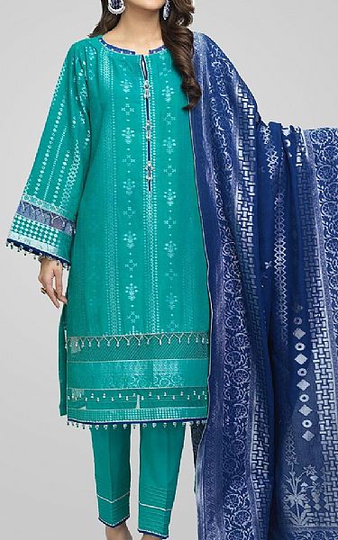 Bonanza Sea Green Jacquard Suit | Pakistani Dresses in USA- Image 1