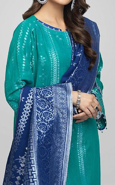 Bonanza Sea Green Jacquard Suit | Pakistani Dresses in USA- Image 2