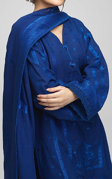 Bonanza Royal Blue Jacquard Suit | Pakistani Dresses in USA- Image 2