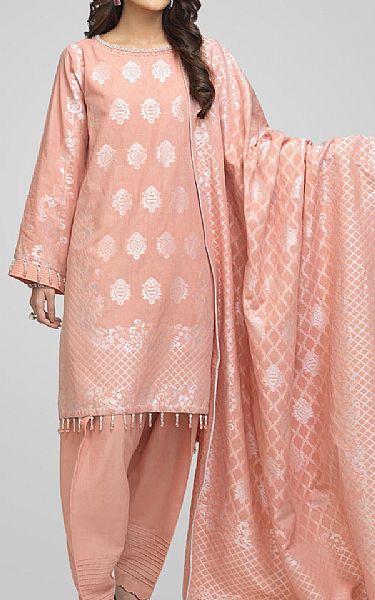 Bonanza Peach Jacquard Suit | Pakistani Dresses in USA- Image 1