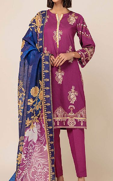 Bonanza Dark Raspberry Ayudia Suit | Pakistani Winter Dresses in USA- Image 1