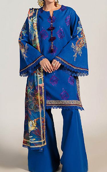 Bonanza Royal Blue Khaddar Suit | Pakistani Winter Dresses in USA- Image 1
