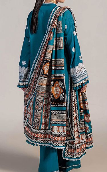 Bonanza Peacock Blue Khaddar Suit | Pakistani Winter Dresses in USA- Image 2
