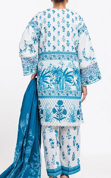 Bonanza Off White/Turquoise Khaddar Suit | Pakistani Winter Dresses in USA- Image 2
