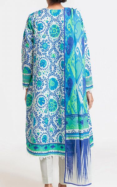 Bonanza Off White/Turquoise Karandi Suit | Pakistani Winter Dresses in USA- Image 2