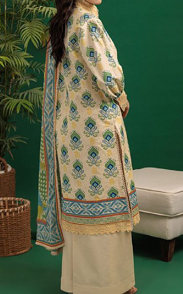 Bonanza Cream Lawn Suit (2 pcs) | Pakistani Lawn Dress in USA- Image 2