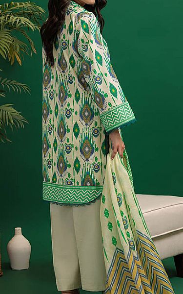 Bonanza Off White/Green Lawn Suit (2 pcs) | Pakistani Lawn Dress in USA- Image 2