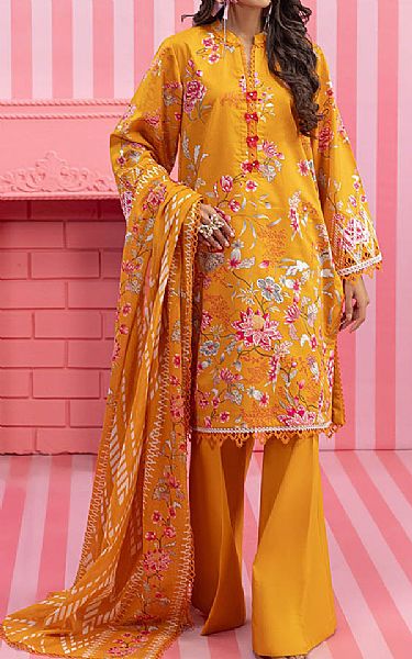 Bonanza Orange Lawn Suit (2 pcs) | Pakistani Lawn Dress in USA- Image 1