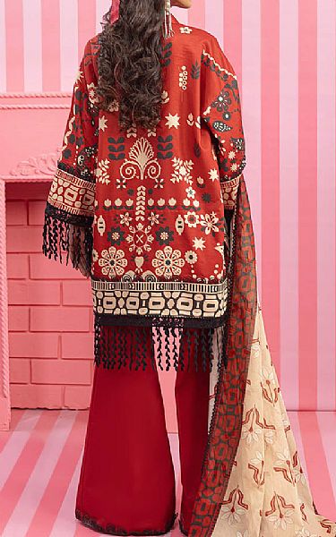 Bonanza Pale Red Lawn Suit (2 pcs) | Pakistani Lawn Dress in USA- Image 2